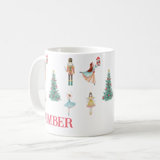 Nutcracker & Ballerina Niedliche Weihnachten Kaffeetasse (Vorderseite Links)
