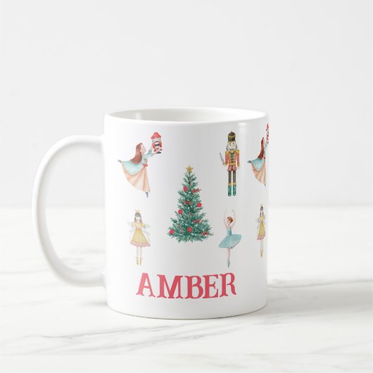 Nutcracker & Ballerina Niedliche Weihnachten Kaffeetasse (Links)