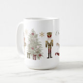Nutcracker Ballerina Personalisierte Weihnachtsfei Kaffeetasse (Vorderseite Links)