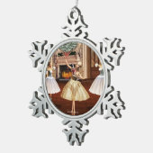 Nutcracker Ballerina Pewter Snowflake Ornament (Rechts)