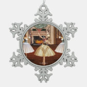 Nutcracker Ballerina Pewter Snowflake Ornament (Vorderseite)