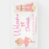 Nutcracker Ballerina Pink Birthday Welcome Banner (Vertikal)