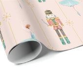 Nutcracker Ballerina Pink Weihnachten Geschenkpapier (Rolleneckpunkt)