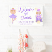 Nutcracker Ballerina Purple Birthday Welcome Banner (Insitu)