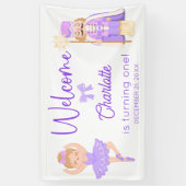 Nutcracker Ballerina Purple Birthday Welcome Banner (Vertikal)