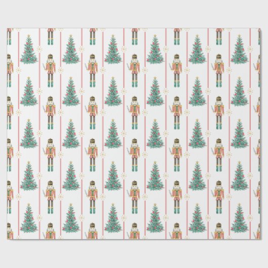 Nutcracker Ballerina Red Vintage Weihnachten Geschenkpapier (Flach)