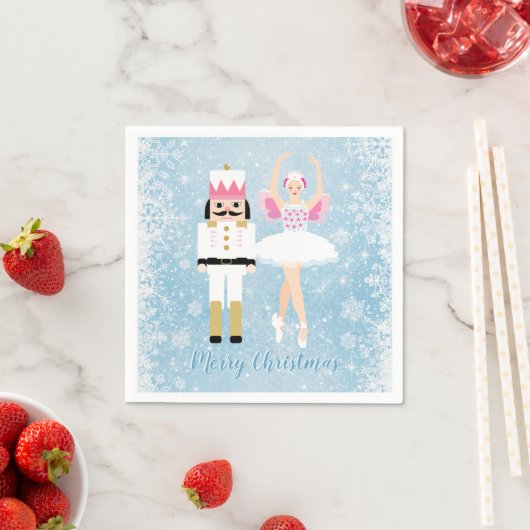 Nutcracker, Ballerina, Schneeflocken Weihnachten Serviette (Beispiel)
