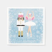 Nutcracker, Ballerina, Schneeflocken Weihnachten Serviette (Vorderseite)