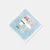 Nutcracker, Ballerina, Schneeflocken Weihnachten Serviette (Ecke)