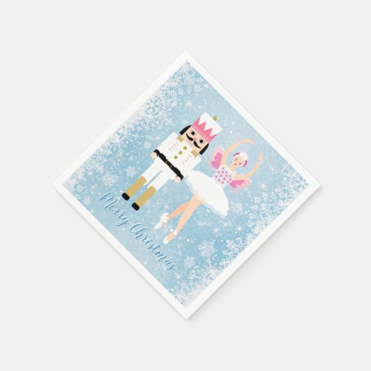Nutcracker, Ballerina, Schneeflocken Weihnachten Serviette (Ecke)
