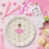 Nutcracker Ballerina Snowflake Pattern Pappteller (Party)