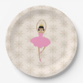Nutcracker Ballerina Snowflake Pattern Pappteller (Vorderseite)