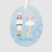 Nutcracker Ballerina Snowflakes Acrylschmuck Ornament (Vorderseite)