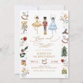 Nutcracker Ballerina Tanz und wirbelnder Geburtsta Einladung (Vorderseite)