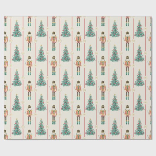 Nutcracker Ballerina Vintage Weihnachten Geschenkpapier (Flach)