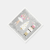 Nutcracker, Ballerina, Weihnachtsbaum Serviette (Ecke)