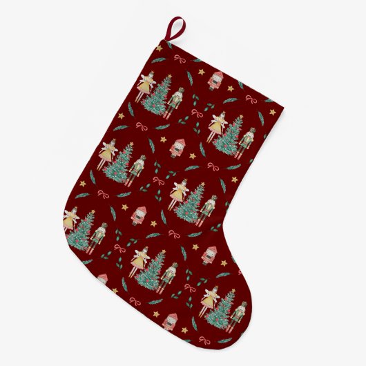 Nutcracker Ballerina Weihnachtsgeschenke Großer Weihnachtsstrumpf (Vorderansicht (hängend))