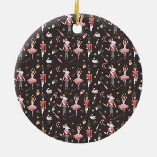 Nutcracker Ballerina Weihnachtsgeschenke Keramik Ornament (Hinten)