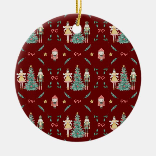 Nutcracker Ballerina Weihnachtsgeschenke Keramik Ornament (Vorne)