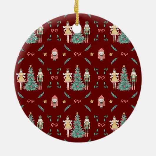 Nutcracker Ballerina Weihnachtsgeschenke Keramik Ornament (Hinten)