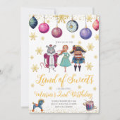 Nutcracker Ballerina Winter zum Geburtstag Einladu Einladung (Vorderseite)