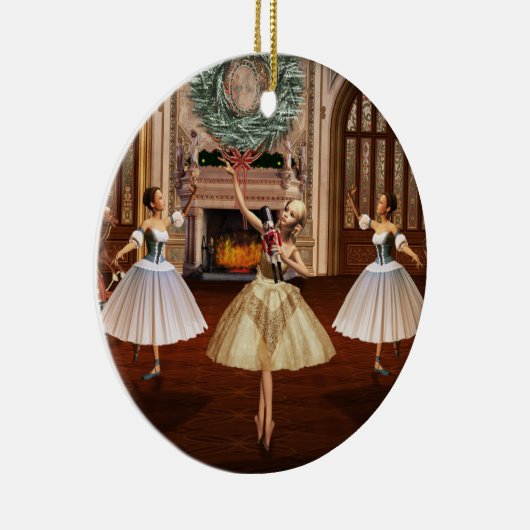 Nutcracker Ballerinas Doppelseitiges Ornament (Rechts)