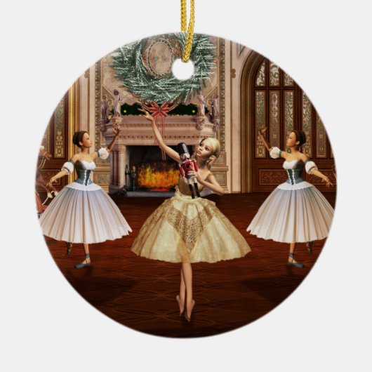 Nutcracker Ballerinas Doppelseitiges Ornament (Vorne)