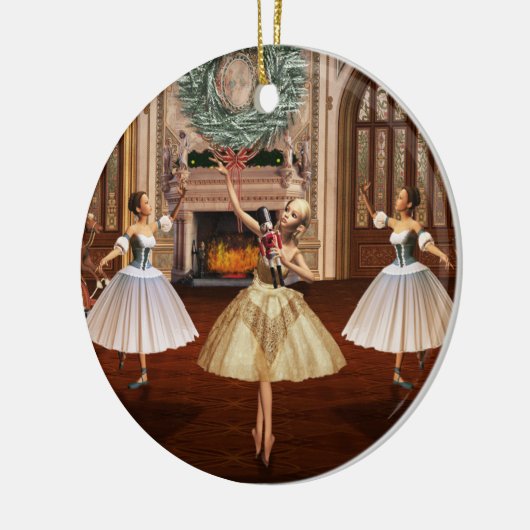 Nutcracker Ballerinas Doppelseitiges Ornament (Links)