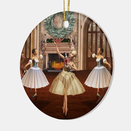 Nutcracker Ballerinas Weihnachtsgeschenk Keramikornament (Links)