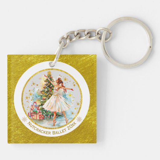 Nutcracker Ballet Ballerina - Christmas Keepsake Schlüsselanhänger (Rückseite)