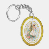 Nutcracker Ballet Ballerina - Christmas Keepsake Schlüsselanhänger (Vorderseite links)