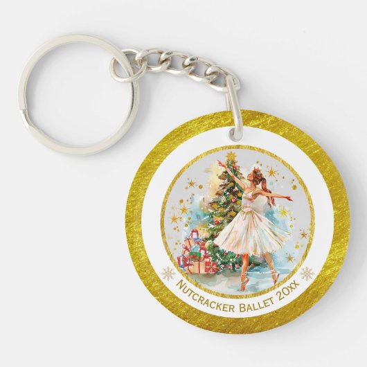 Nutcracker Ballet Ballerina - Christmas Keepsake Schlüsselanhänger (Vorderseite)