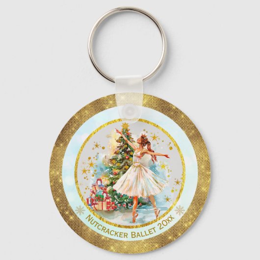 Nutcracker Ballet Ballerina - Christmas Keepsake Schlüsselanhänger (Vorderseite)