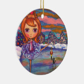 Nutcracker Ballet Black Cat Candy Canes Niedlich Keramik Ornament (Rechts)