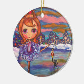 Nutcracker Ballet Black Cat Candy Canes Niedlich Keramik Ornament (Links)