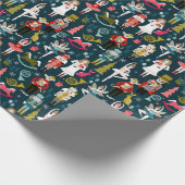 Nutcracker Ballet Characters - Navy Geschenkpapier (Ecke)