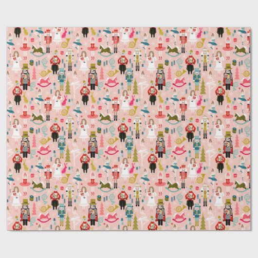Nutcracker Ballet Characters - rosa Geschenkpapier (Flach)