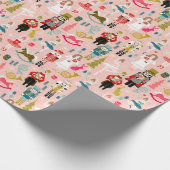 Nutcracker Ballet Characters - rosa Geschenkpapier (Ecke)