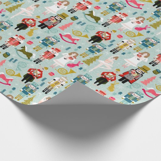 Nutcracker Ballet Charaktere Weihnachten - blass b Geschenkpapier (Ecke)