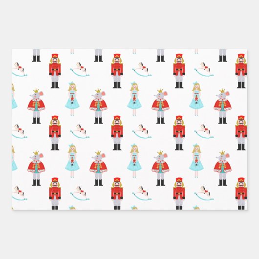 Nutcracker Ballet Charaktere Weihnachten Geschenkpapier Set (Vorderseite)
