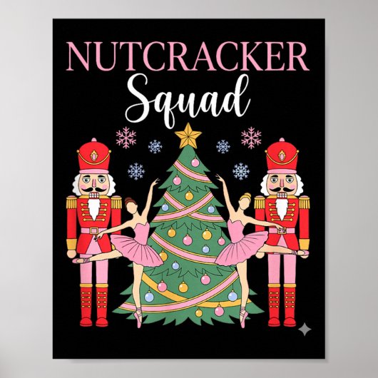 Nutcracker Ballet Christmas Ballerina Nk Dance Squ Poster (Vorne)