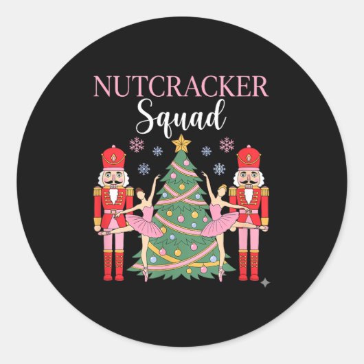 Nutcracker Ballet Christmas Ballerina Nk Dance Squ Runder Aufkleber (Vorderseite)