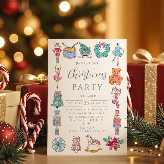 Nutcracker Ballet Christmas Einladung