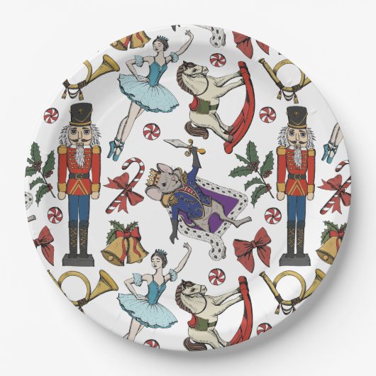 Nutcracker Ballet Christmas Kids Xmas Party Pappteller (Vorderseite)