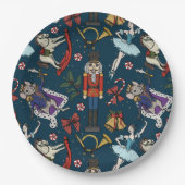 Nutcracker Ballet Christmas Navy Xmas Party Pappteller (Vorderseite)