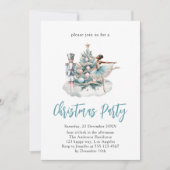 Nutcracker Ballet Christmas Party - Blue Holiday Einladung (Vorderseite)