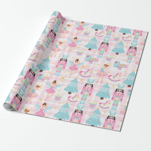 Nutcracker Ballet Christmas Pastel Wrapping Paper Geschenkpapier (Ungerollt)