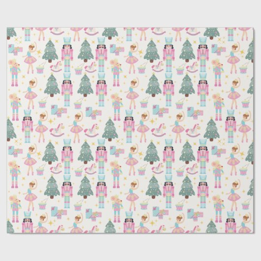 Nutcracker Ballet Christmas Wrapping Paper Geschenkpapier (Flach)