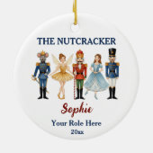 Nutcracker Ballet Custom Name & Role Keramik Ornament (Hinten)