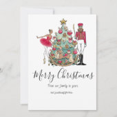 Nutcracker Ballet Dancer Holiday Card Einladung (Vorderseite)